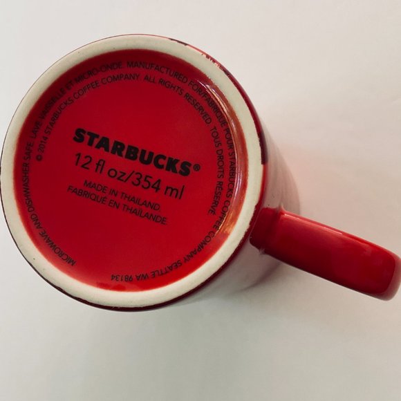 STARBUCKS "Christmas Blend" Vintage Red 2014 Collectible Mug NWOT - Picture 4 of 5